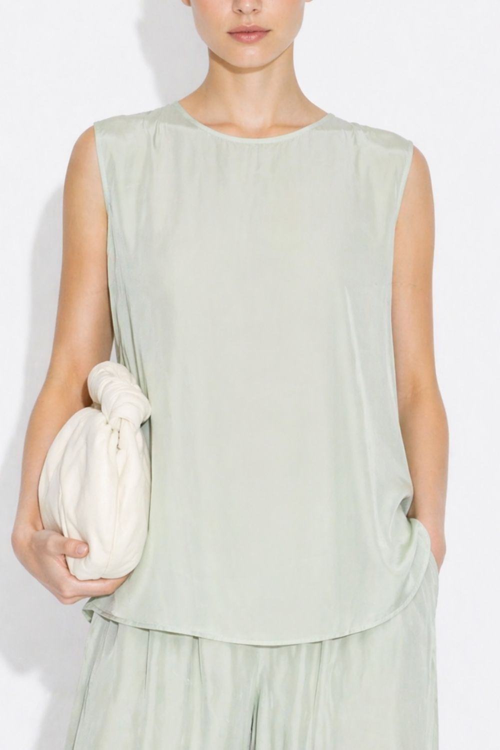 Mizalle Kolsuz Regular Kesimli Şifon Mint Yeşili Bluz - Mizalle