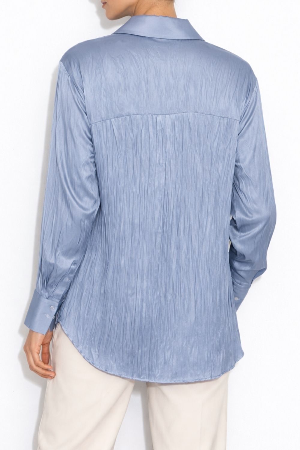 Mizalle Krinkle Mavi Gömlek Tunik - Mizalle