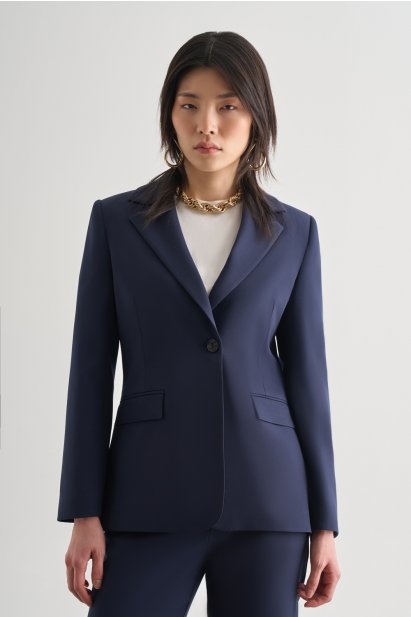 Mizalle Lacivert Tek Düğme Klasik Blazer Ceket - Mizalle