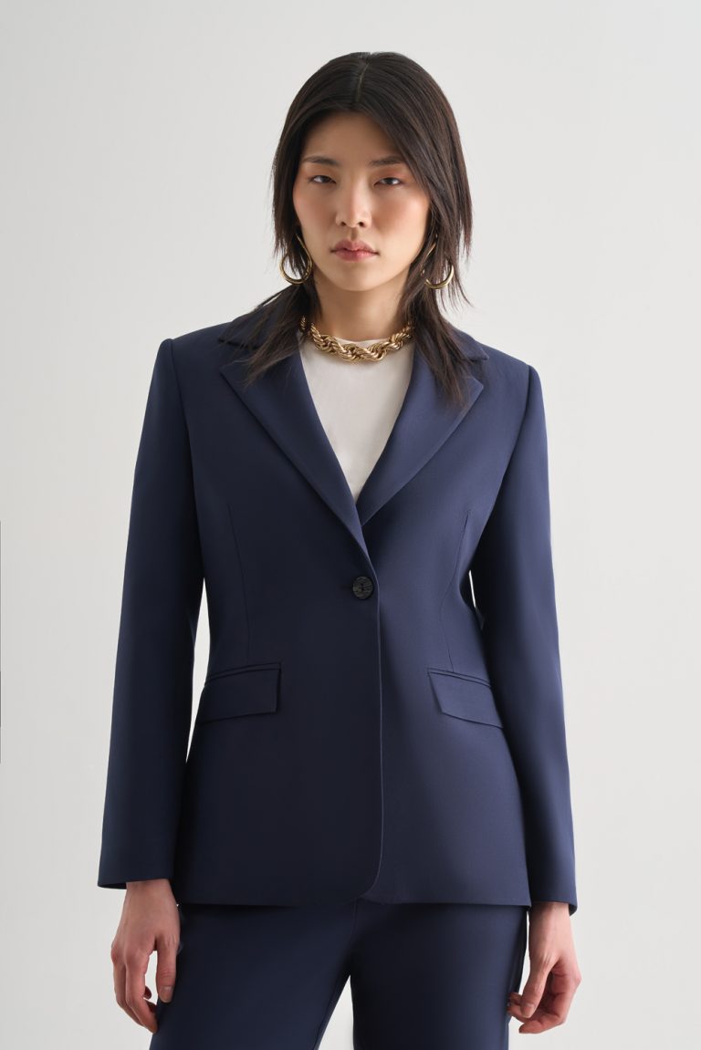 Mizalle Lacivert Tek Düğme Klasik Blazer Ceket - Mizalle