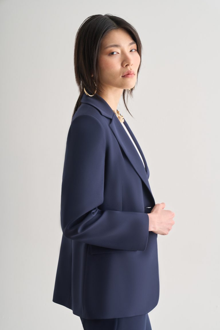 Mizalle Lacivert Tek Düğme Klasik Blazer Ceket - Mizalle