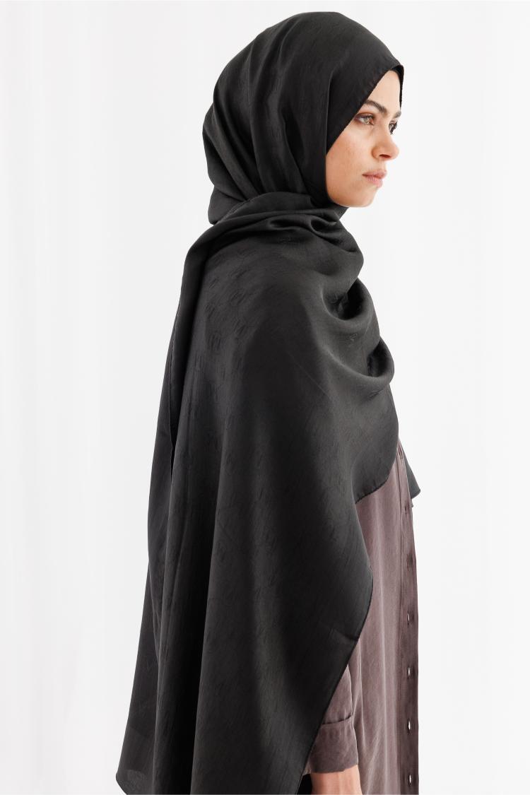Mizalle M Desen Naia Siyah Pamuk Şal - 3