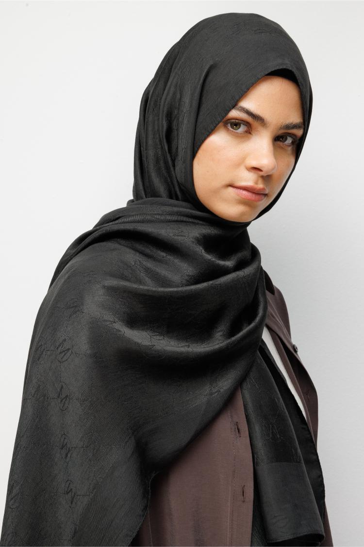 Mizalle M Desen Naia Siyah Pamuk Şal - 7