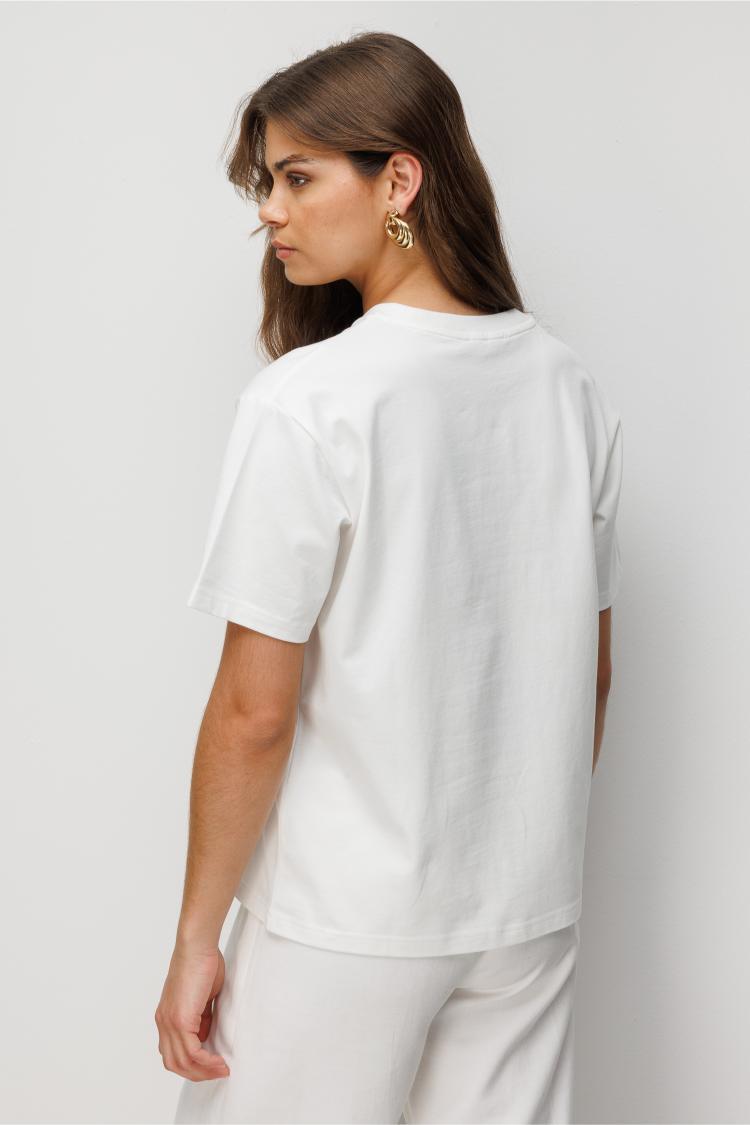 Mizalle Matcha Baskılı Suprem Beyaz T-Shirt - Mizalle