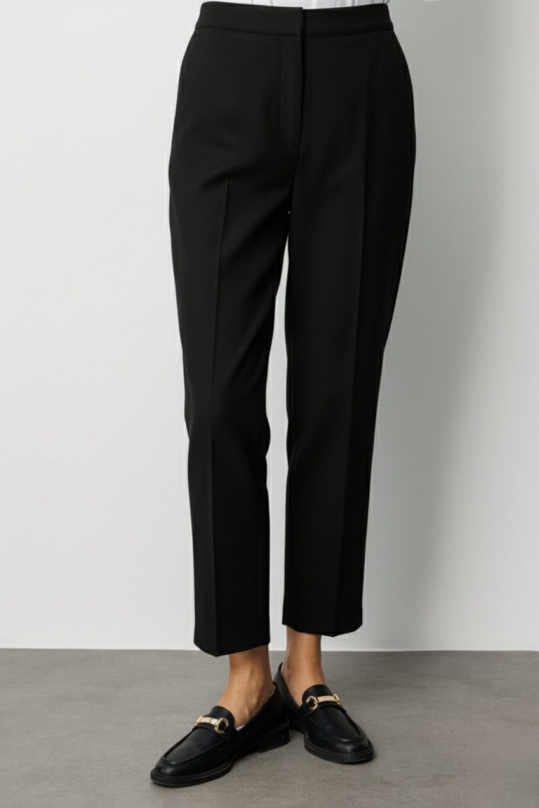 Mizalle Melanj Dokuma Siyah Klasik Pantolon - Mizalle