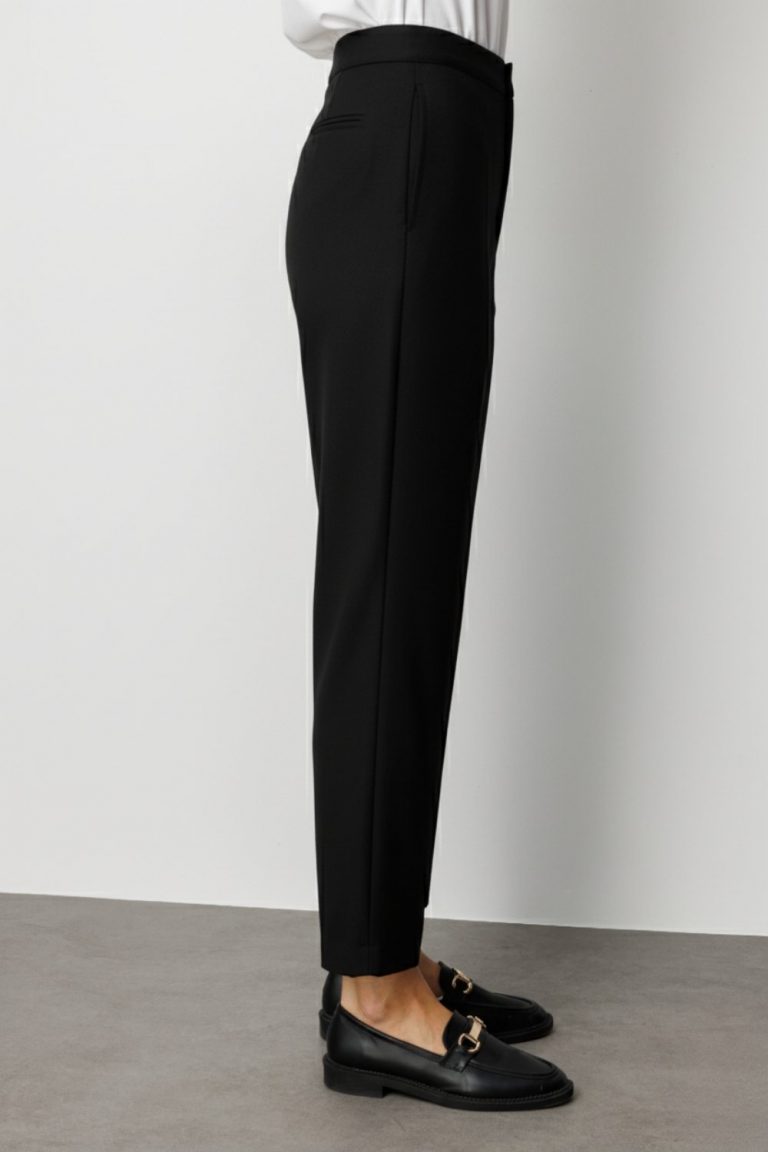 Mizalle Melanj Dokuma Siyah Klasik Pantolon - Mizalle