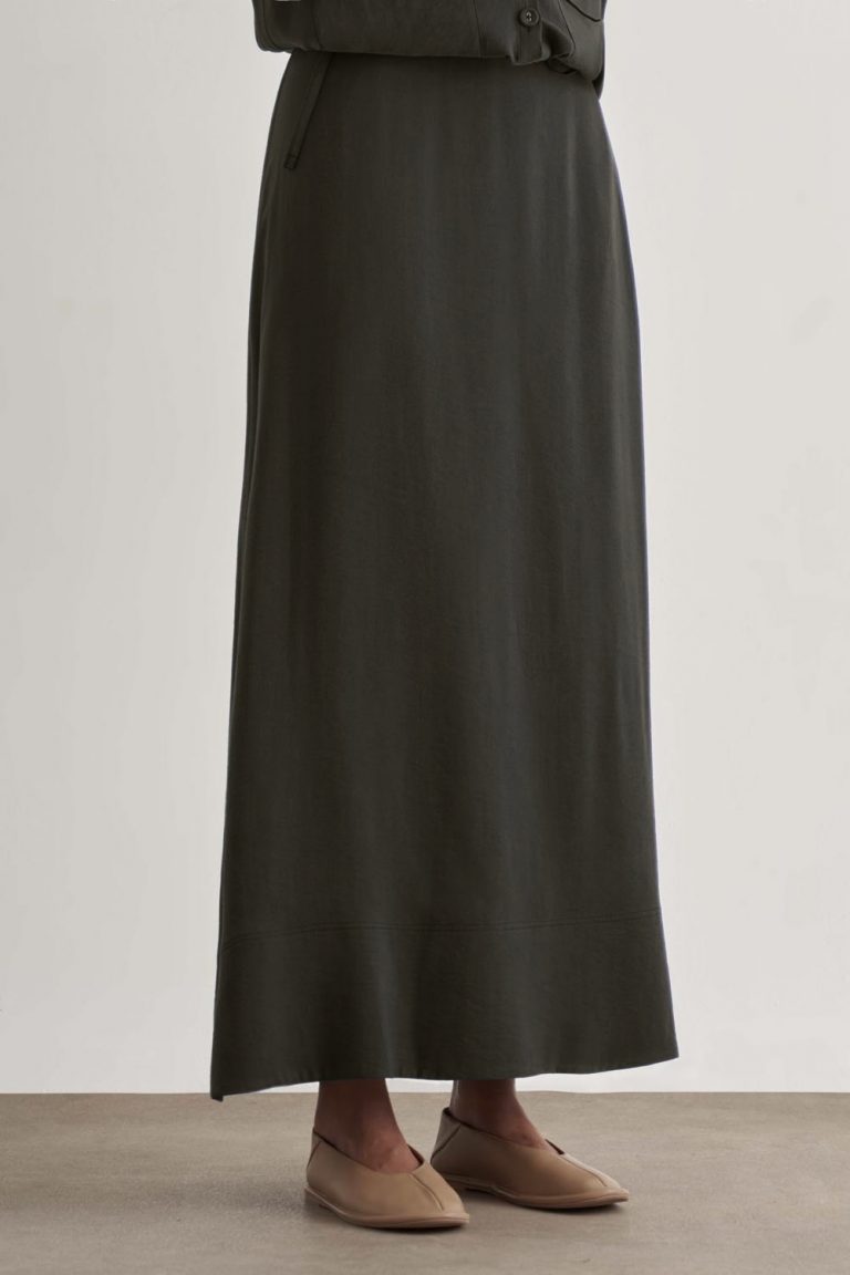 Mizalle Modal Karışımlı Antrasit Maksi Evaze Etek - Mizalle