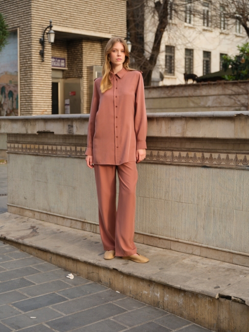 Mizalle - Mizalle Modal Karışımlı Apoletli Karamel Rengi Tunik Mizalle - Mizalle Modal Karışımlı Apoletli Karamel Rengi Tunik