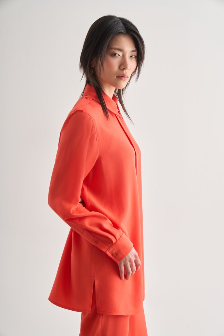 Mizalle Modal Karışımlı Apoletli Nar Çiçeği Tunik - Mizalle