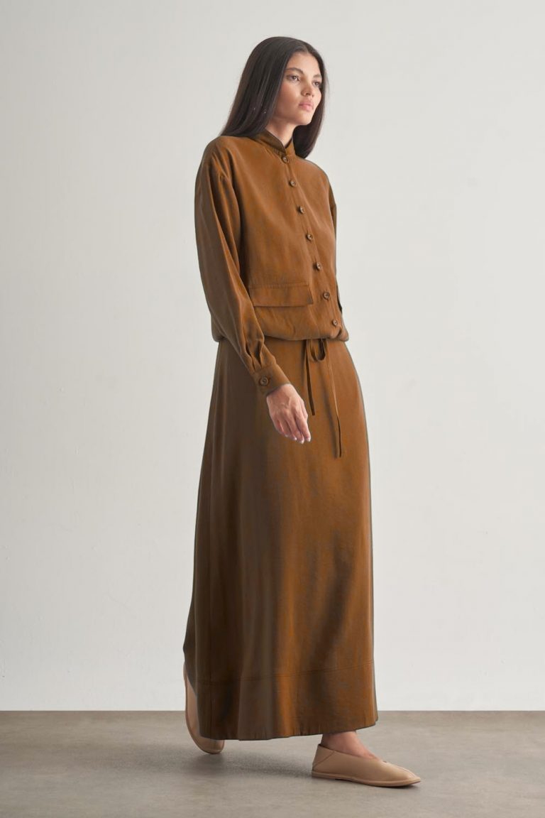 Mizalle Modal Karışımlı Camel Maksi Evaze Etek - Mizalle