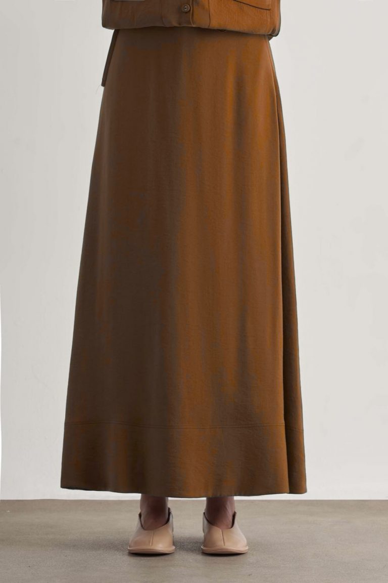 Mizalle Modal Karışımlı Camel Maksi Evaze Etek - Mizalle