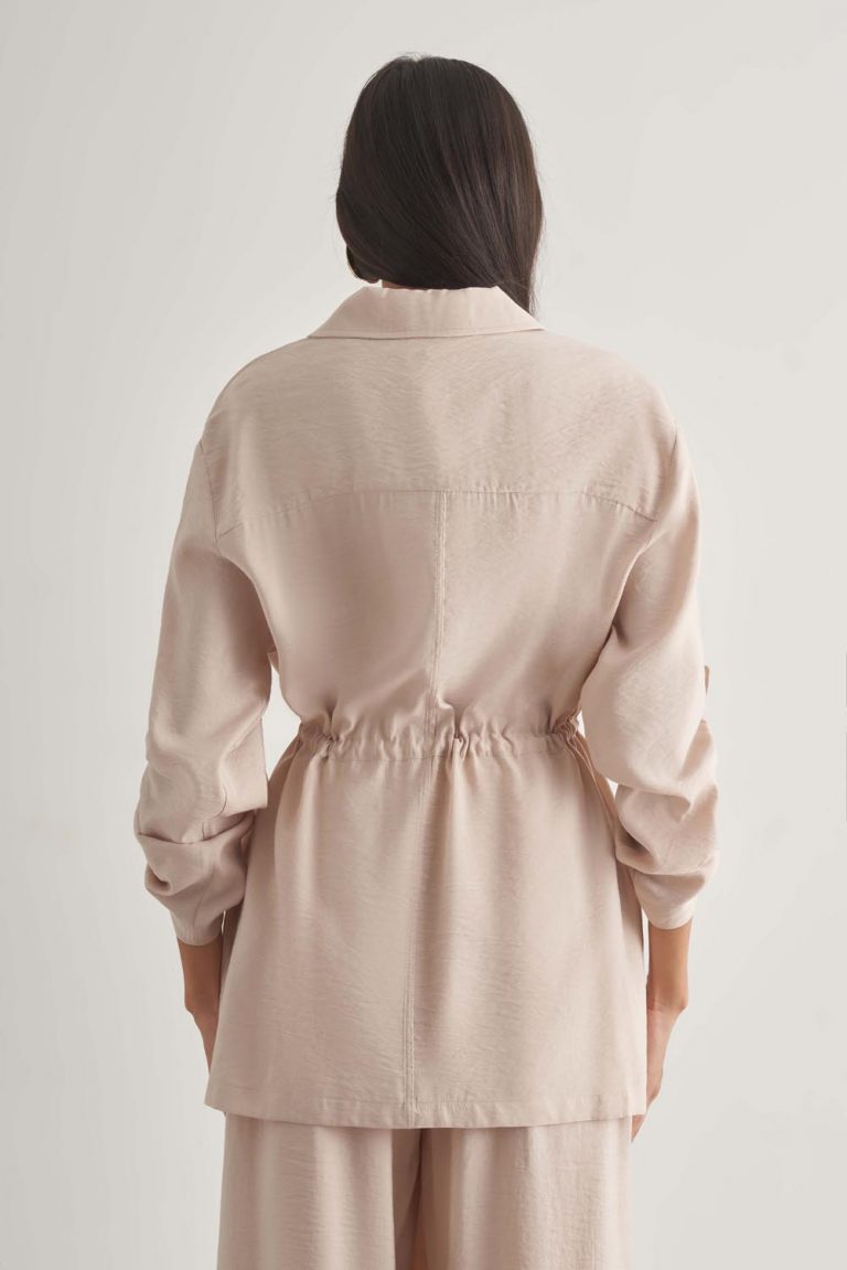 Mizalle Modal Karışımlı Fermuarlı Bej Rengi Tunik - Mizalle