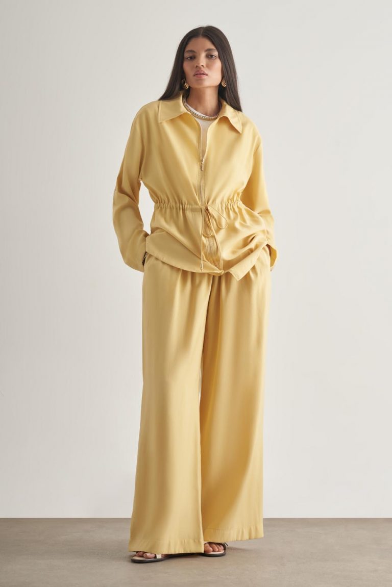 Mizalle Modal Karışımlı Fermuarlı Sarı Tunik - Mizalle