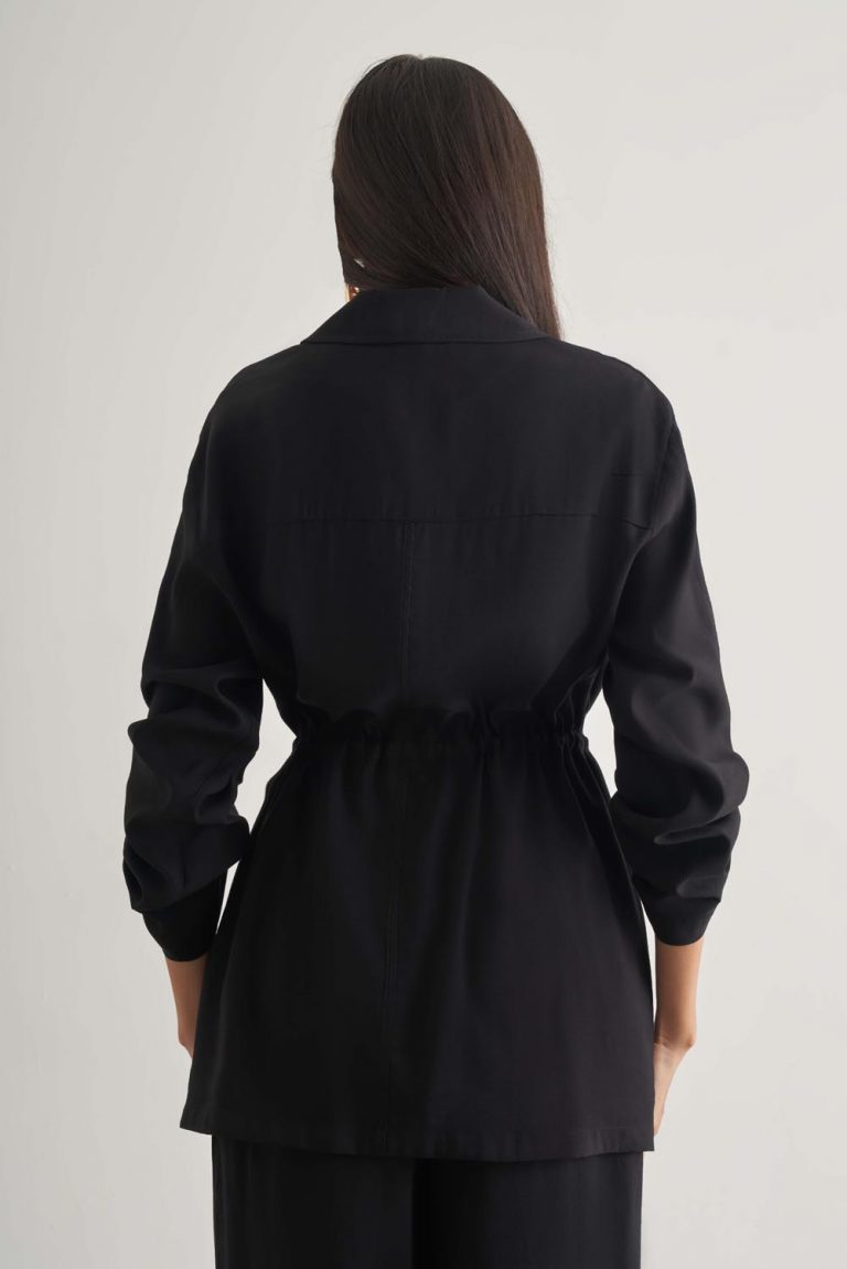 Mizalle Modal Karışımlı Fermuarlı Siyah Tunik - Mizalle