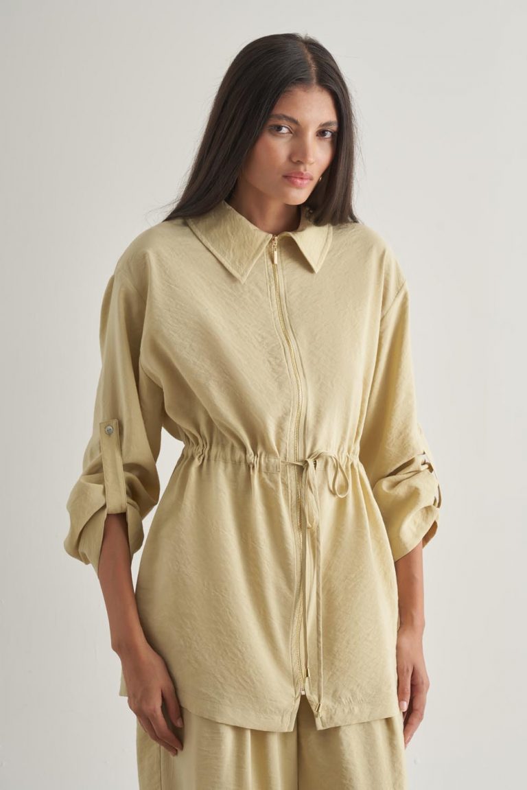 Mizalle Modal Karışımlı Fermuarlı Su Yeşili Tunik - Mizalle