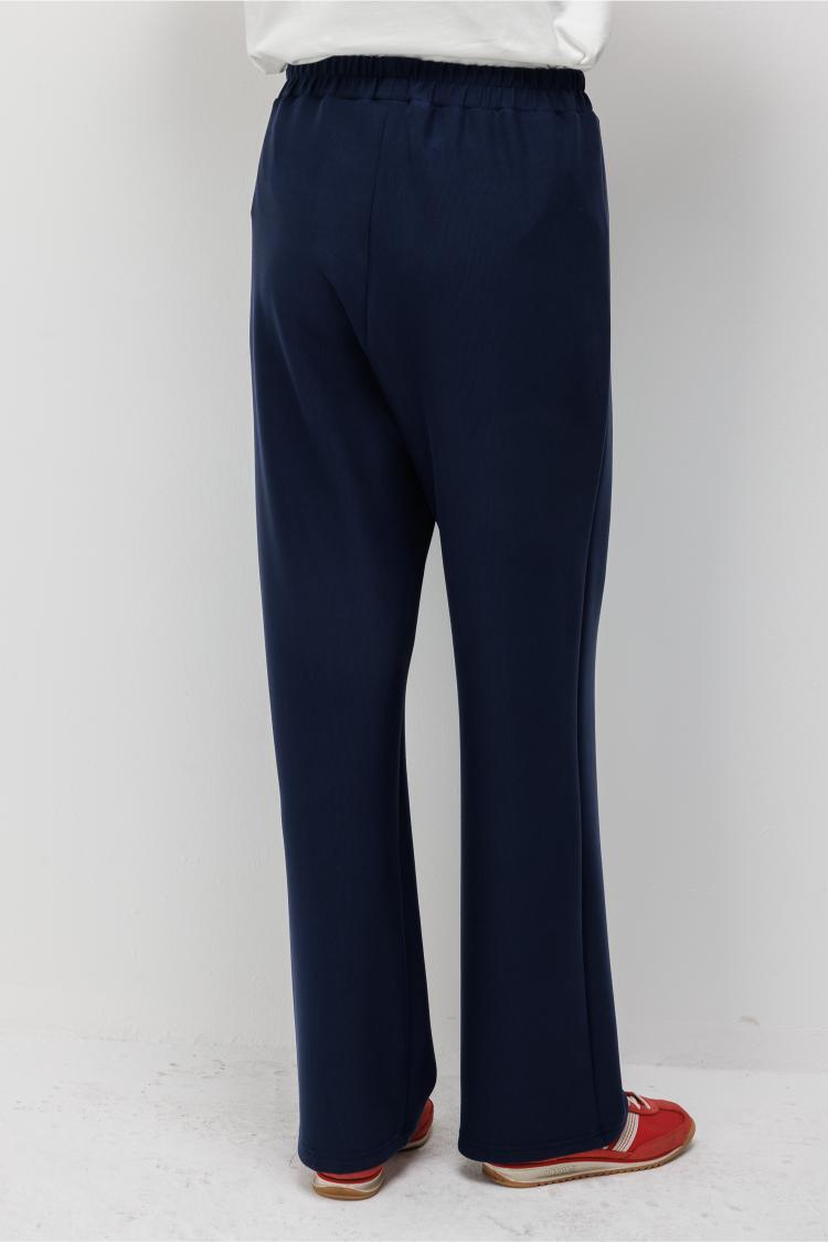Mizalle Modal Karışımlı Lastikli Örme Lacivert Pantolon - 5
