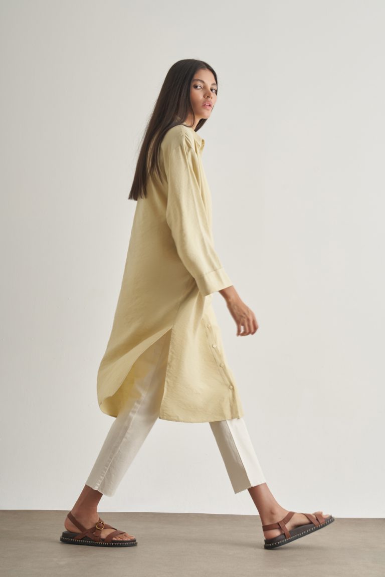 Mizalle Modal Karışımlı Su Yeşili Uzun Tunik - Mizalle