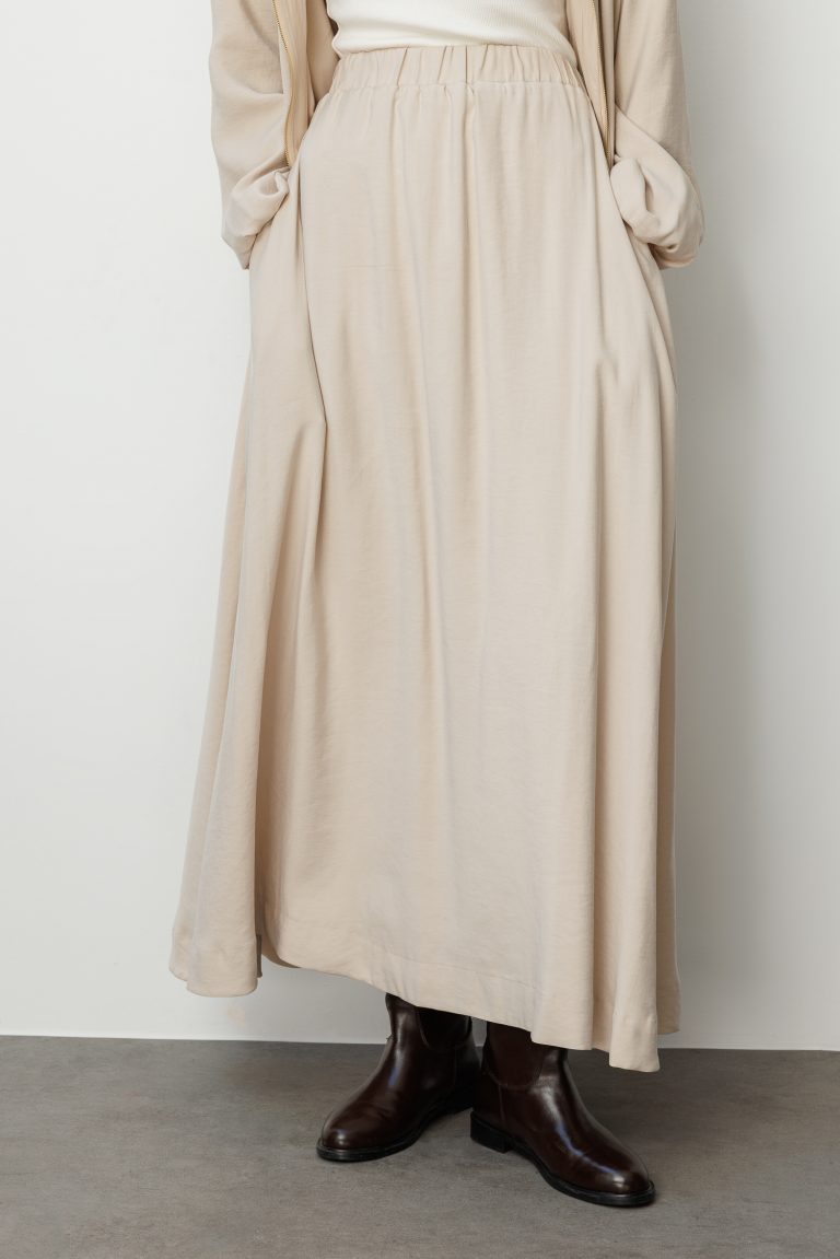 Mizalle Modal Karışımlı Taş Rengi Beli Lastikli Maksi Etek - Mizalle