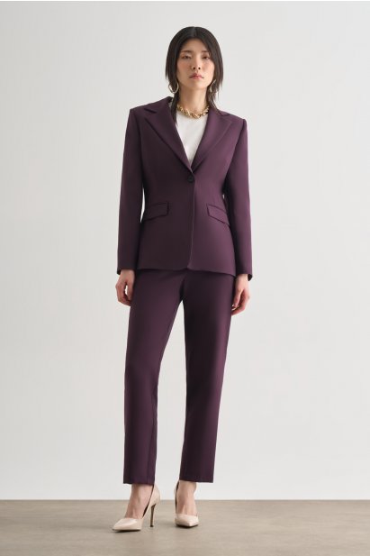 Mizalle Mürdüm Tek Düğme Klasik Blazer Ceket - Mizalle