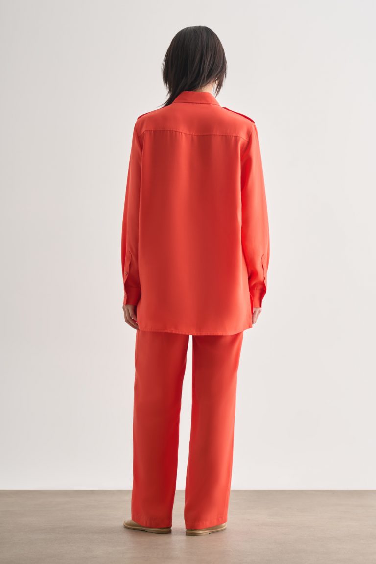 Mizalle Nar Çiçeği Kemerli Rahat Kesim Modal Pantolon - Mizalle