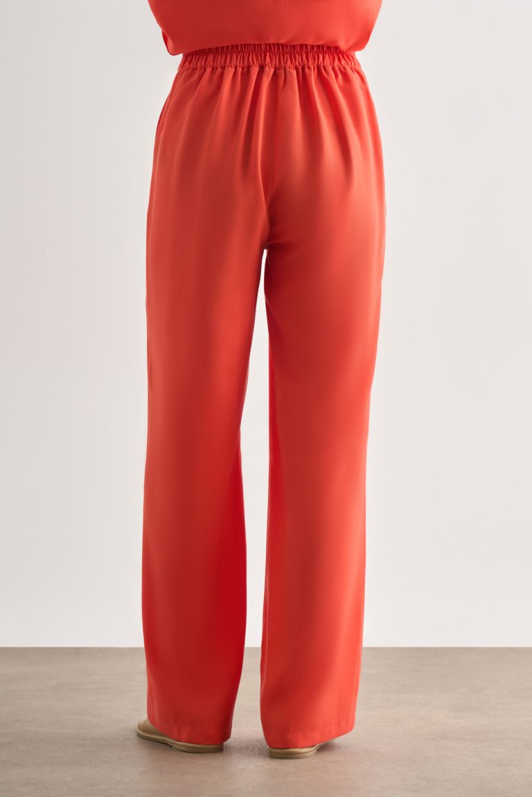 Mizalle Nar Çiçeği Kemerli Rahat Kesim Modal Pantolon - Mizalle