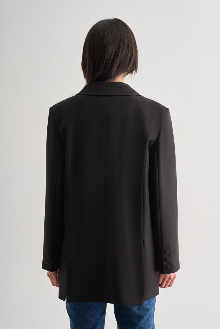 Mizalle Oversize Çift Yırtmaçlı Siyah Blazer Ceket - Mizalle