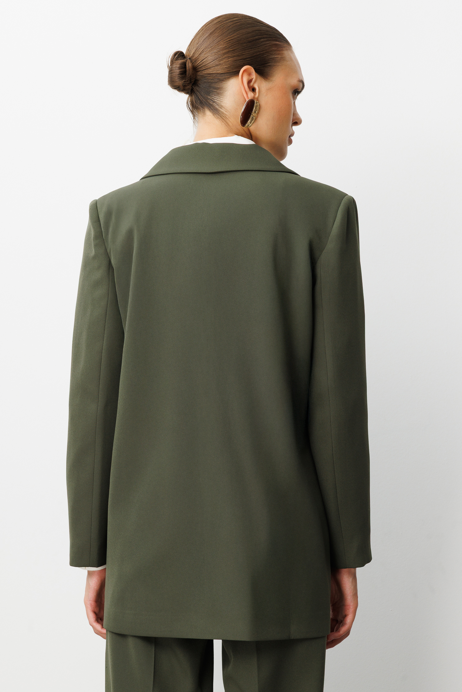 Mizalle Oversize Haki Kruvaze Blazer Ceket Mizalle Oversize Haki Kruvaze Blazer Ceket