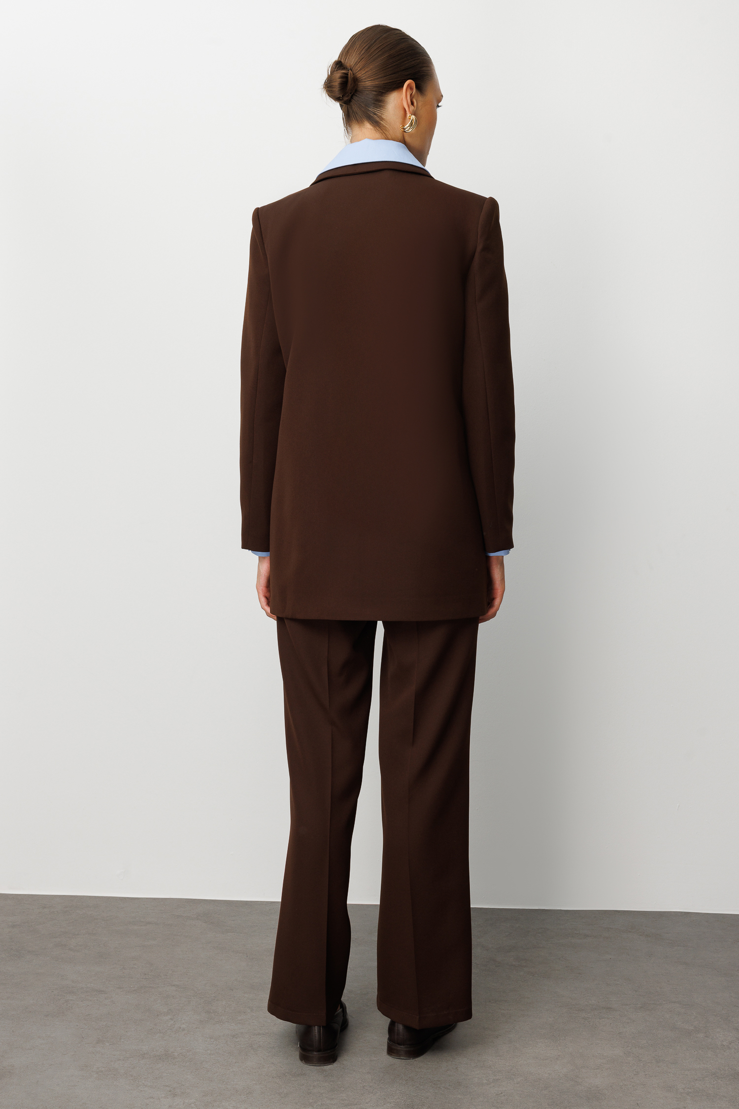 Mizalle Oversize Kahverengi Kruvaze Blazer Ceket Mizalle Oversize Kahverengi Kruvaze Blazer Ceket