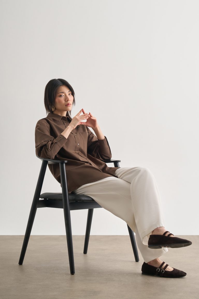 Mizalle Premium Saf Pamuk Kahverengi Oversize Gömlek - Mizalle