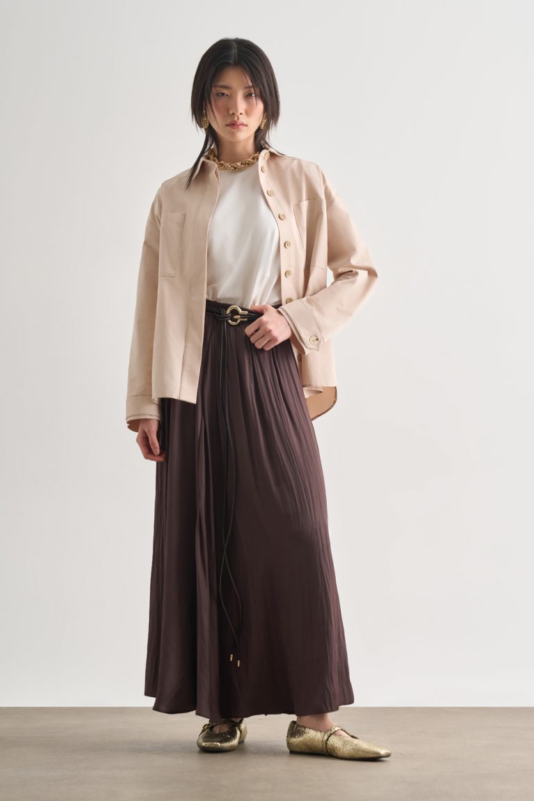 Mizalle Premium Saf Pamuk Oversize Bej Rengi Ceket Gömlek - Mizalle