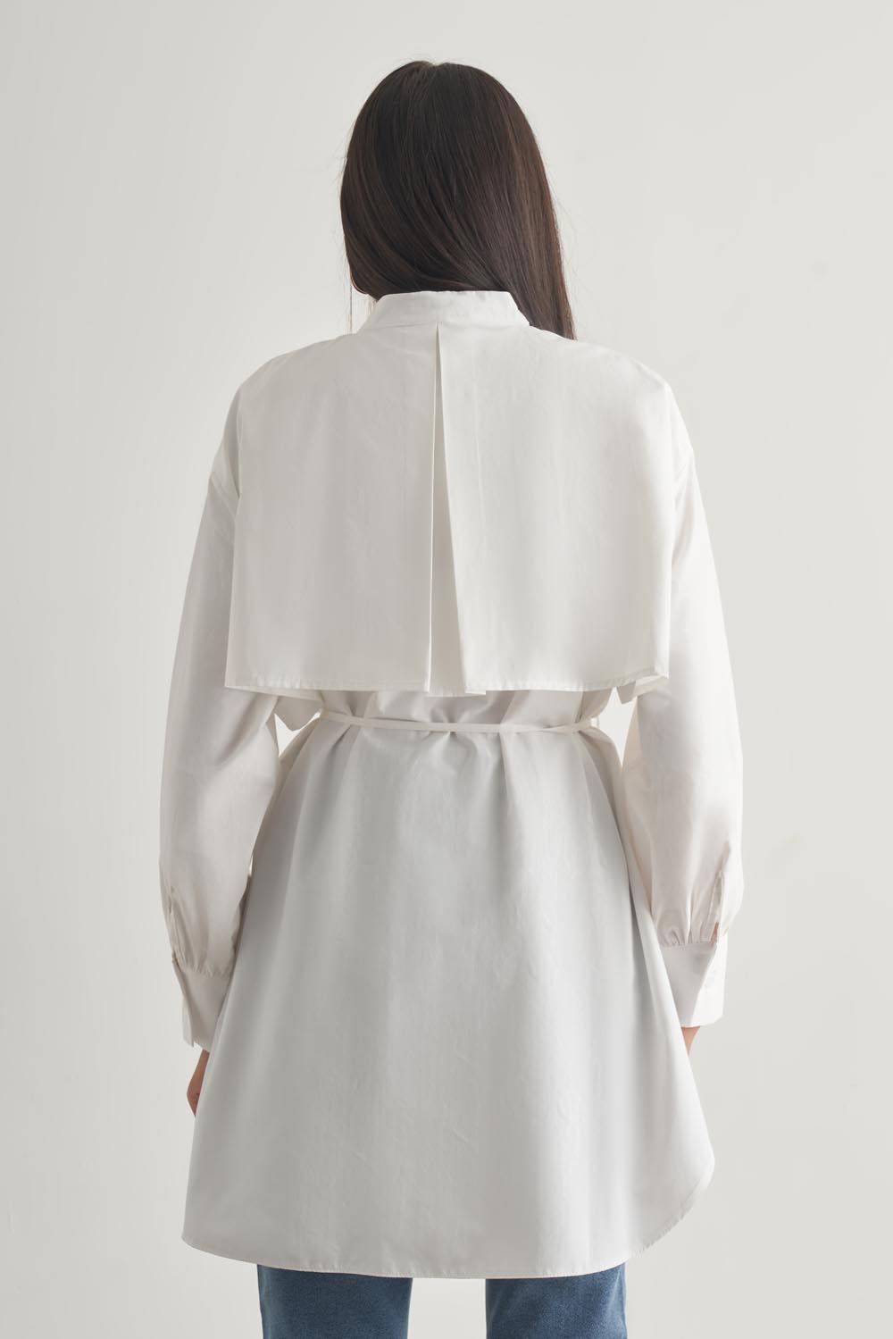 Mizalle Rüzgarlıklı Hakim Yaka Uzun Ekru Gömlek Mizalle Rüzgarlıklı Hakim Yaka Uzun Ekru Gömlek