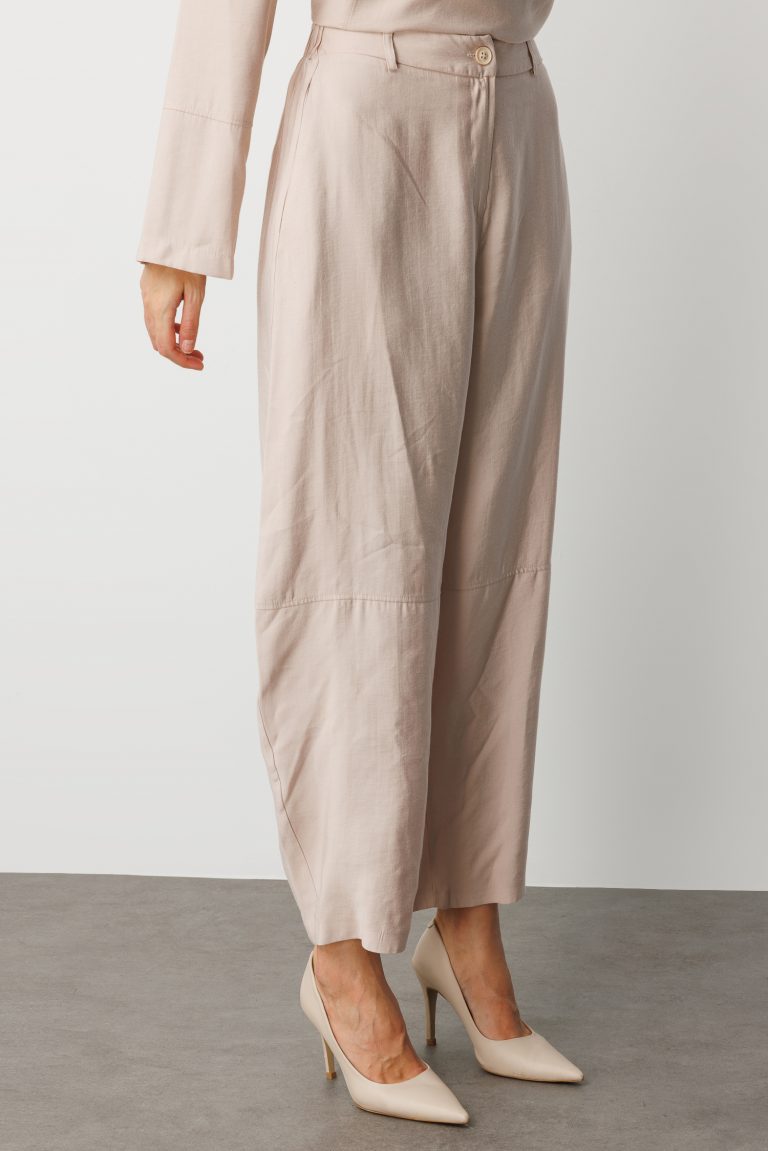 Mizalle Şalvar Kesim Modal Karışımlı Bej Rengi Pantolon - Mizalle