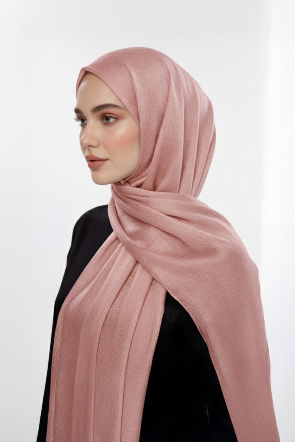 Mizalle Sim Dokulu Pembe Şal - 1