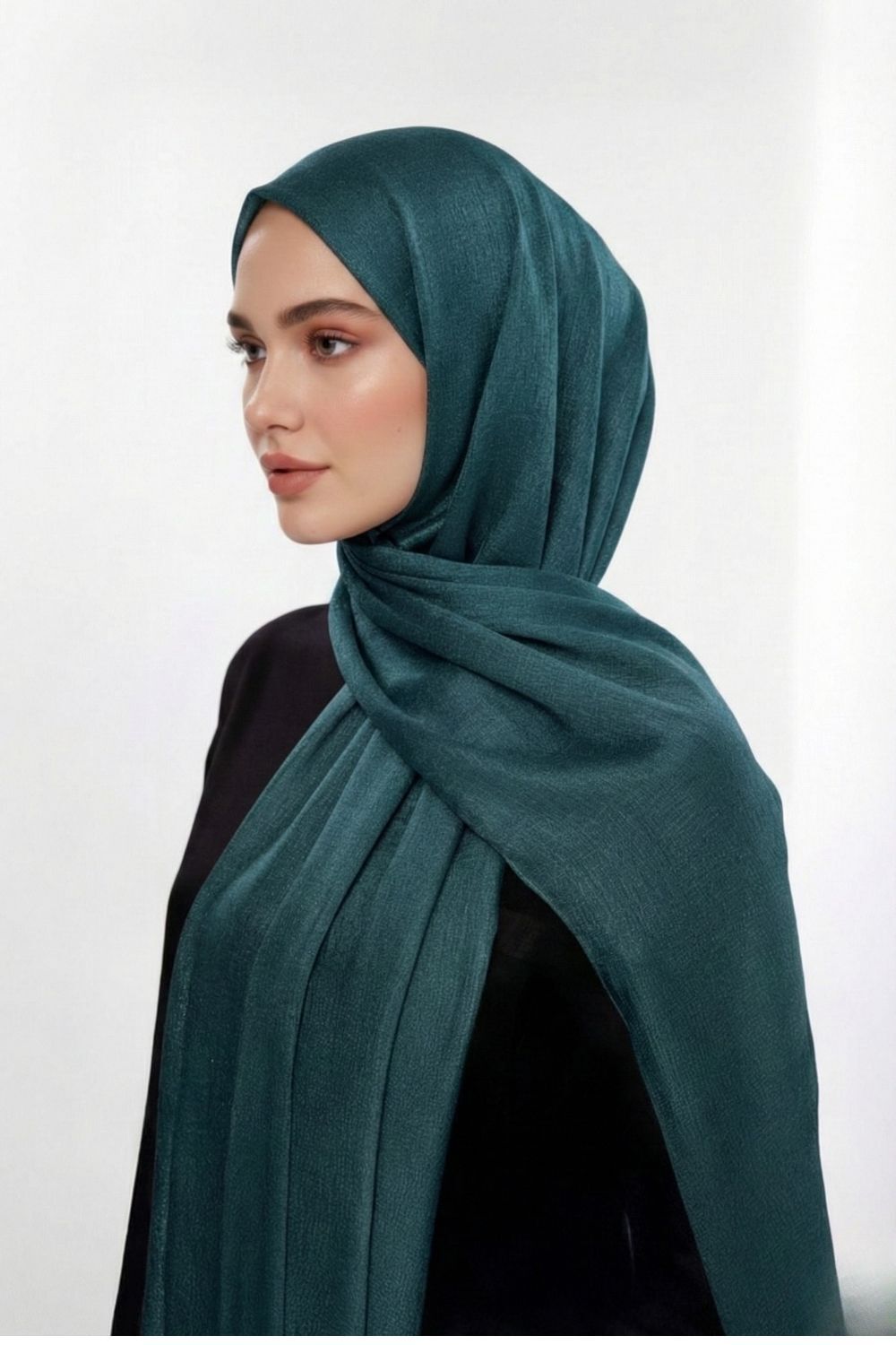 Mizalle Sim Dokulu Petrol Rengi Şal - 1