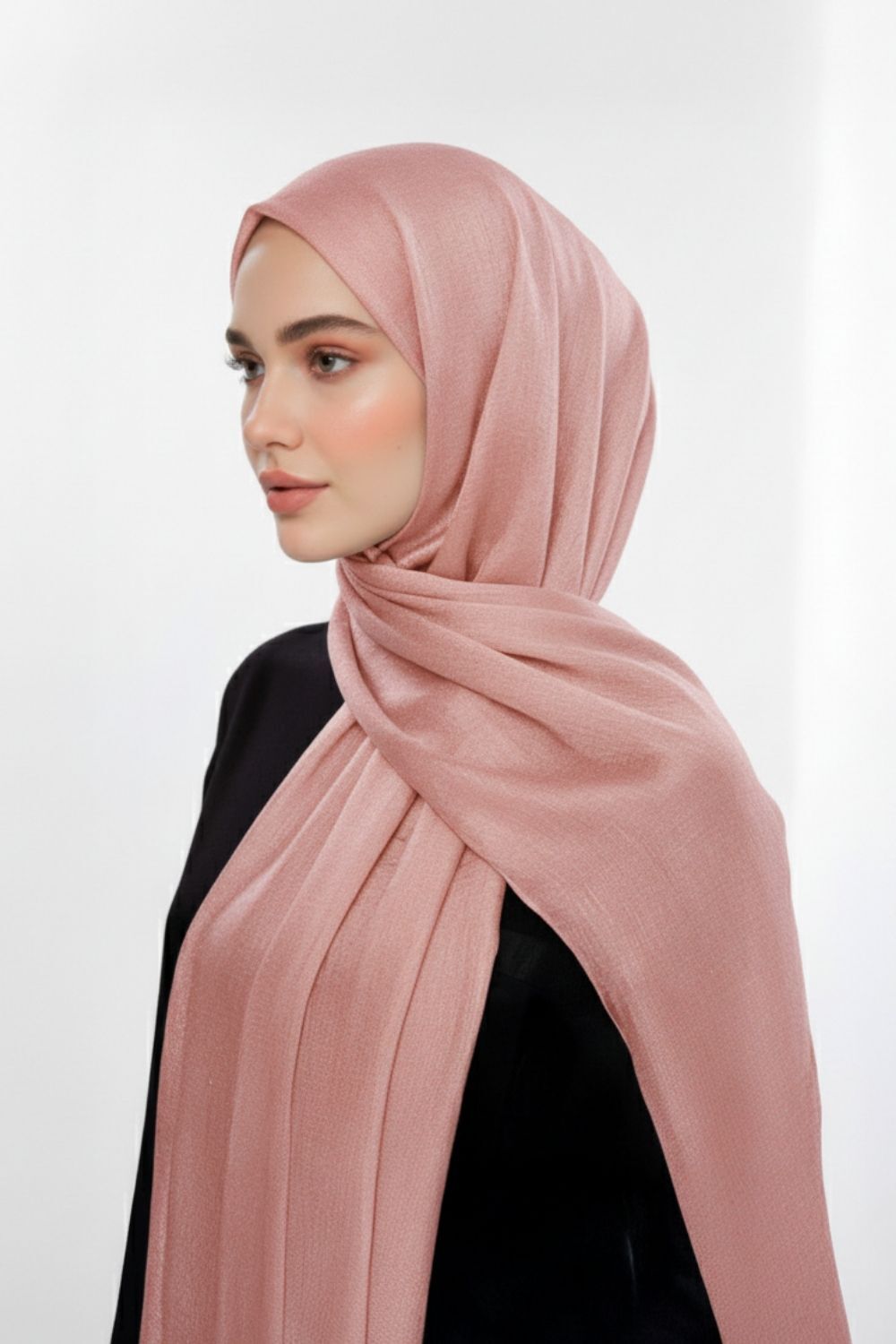 Mizalle Sim Dokulu Somon Rengi Şal - 1