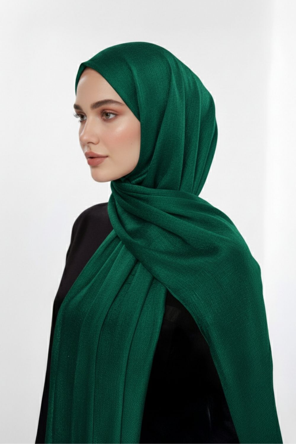 Mizalle Sim Dokulu Zümrüt Yeşili Şal - Mizalle