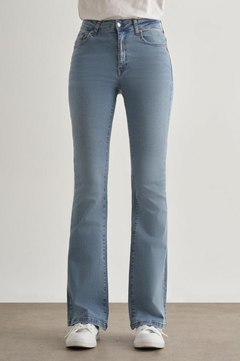 Mizalle Skinny Fit Flare Paça Açık Mavi Denim Pantolon - Mizalle
