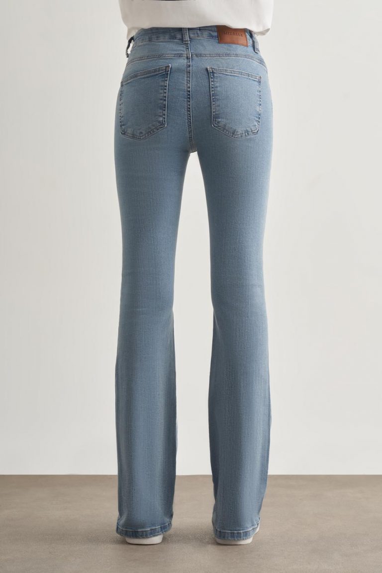 Mizalle Skinny Fit Flare Paça Açık Mavi Denim Pantolon - Mizalle