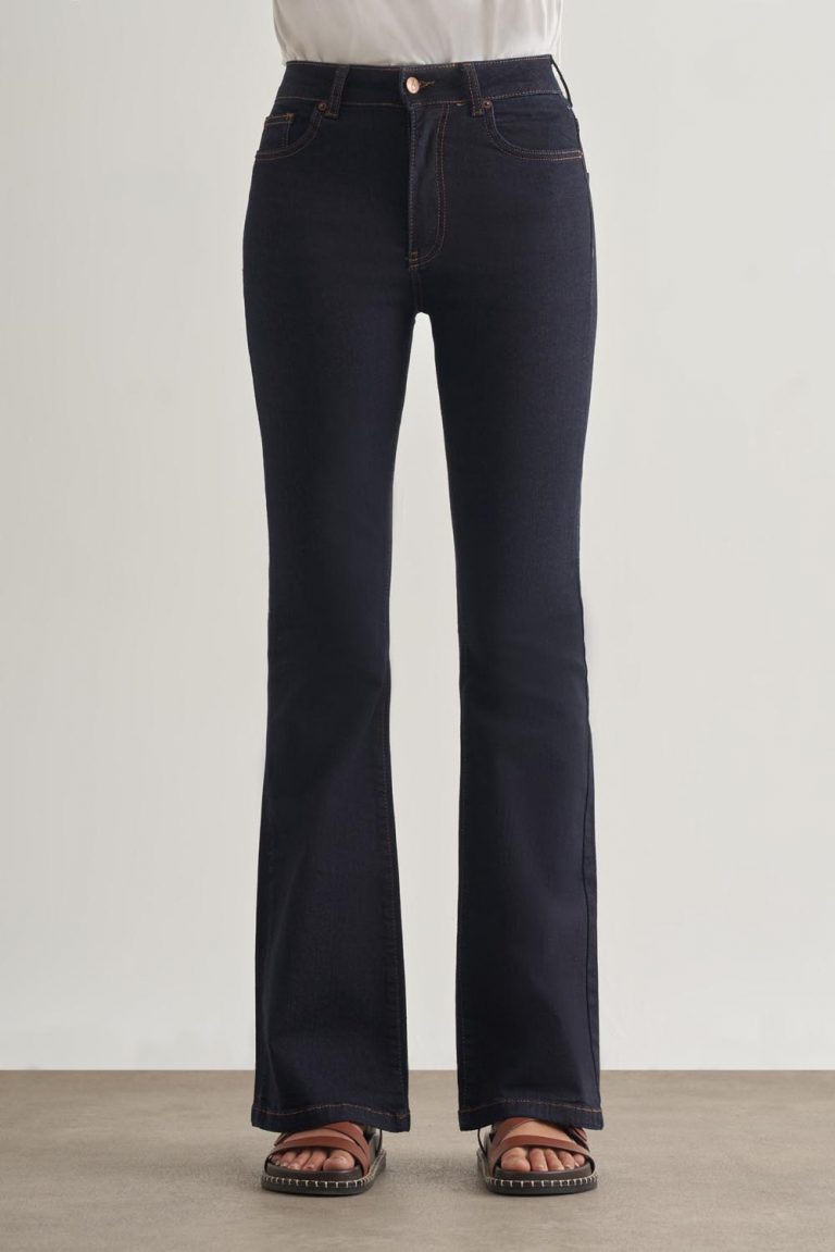 Mizalle Skinny Fit Flare Paça Lacivert Denim Pantolon - Mizalle