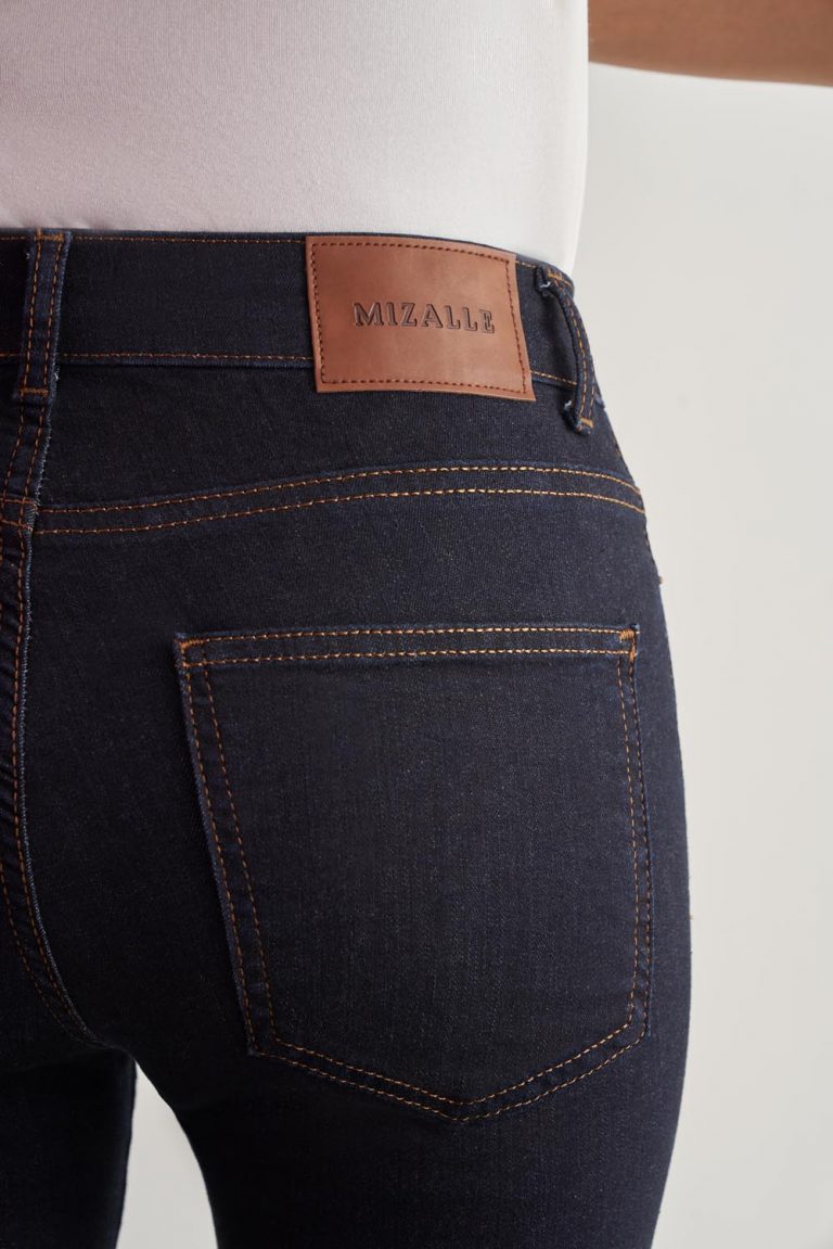 Mizalle Skinny Fit Flare Paça Lacivert Denim Pantolon - Mizalle