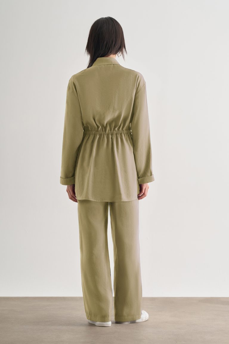 Mizalle Su Yeşili Rahat Kesim Geniş Paçalı Modal Pantolon - Mizalle