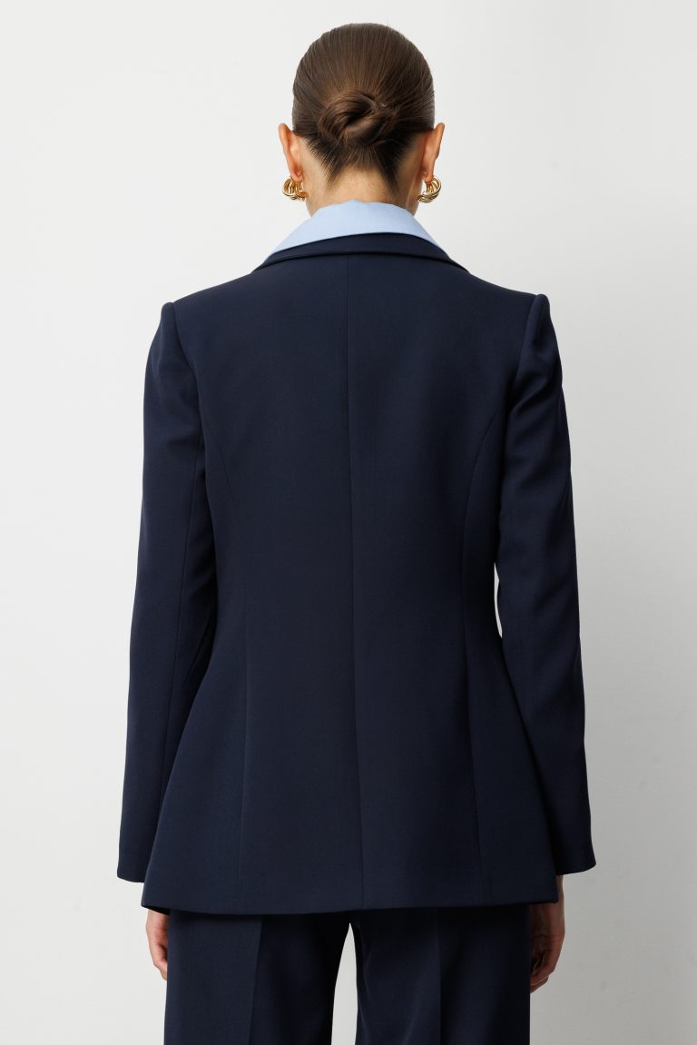 Mizalle Tek Düğme Klasik Lacivert Ceket - Mizalle