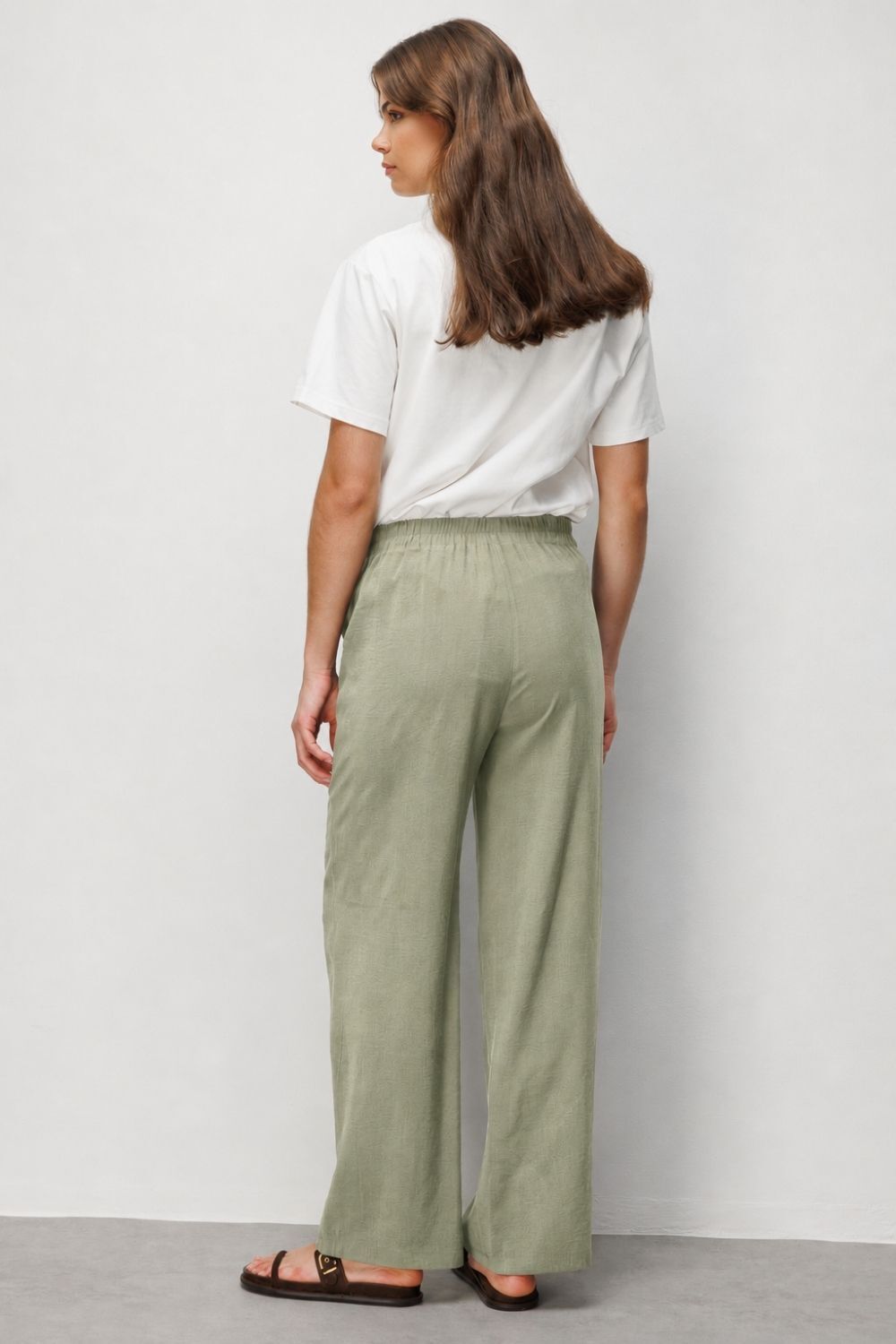 Mizalle Tek Düğmeli Modal Dokulu Su Yeşili Pantolon - 3