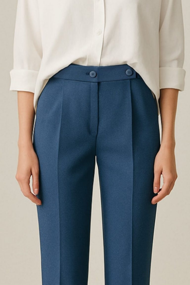 Mizalle Tek Pile İndigo Mavi Havuç Pantolon - Mizalle