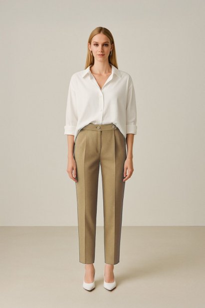 Mizalle Tek Pile Vizon Rengi Havuç Pantolon - Mizalle