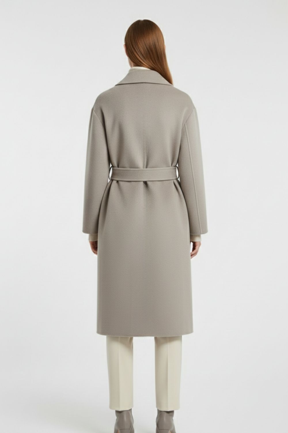 Mizalle Torba Cepli Premium Yün Karışımlı Vizon Rengi Kaban - 5