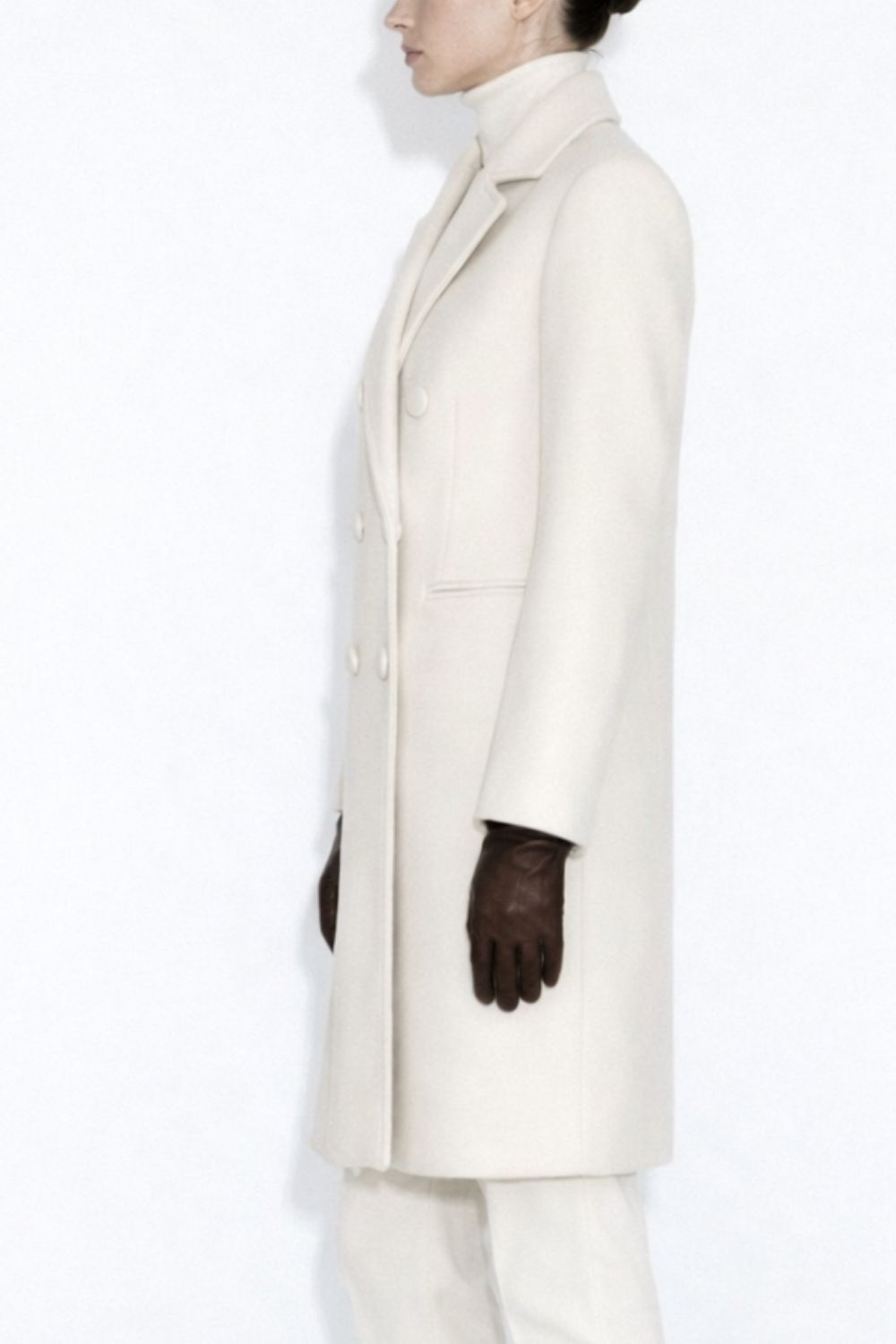 Mizalle Torba Cepli Premium Yün Karışımlı Vizon Rengi Kaban - 2