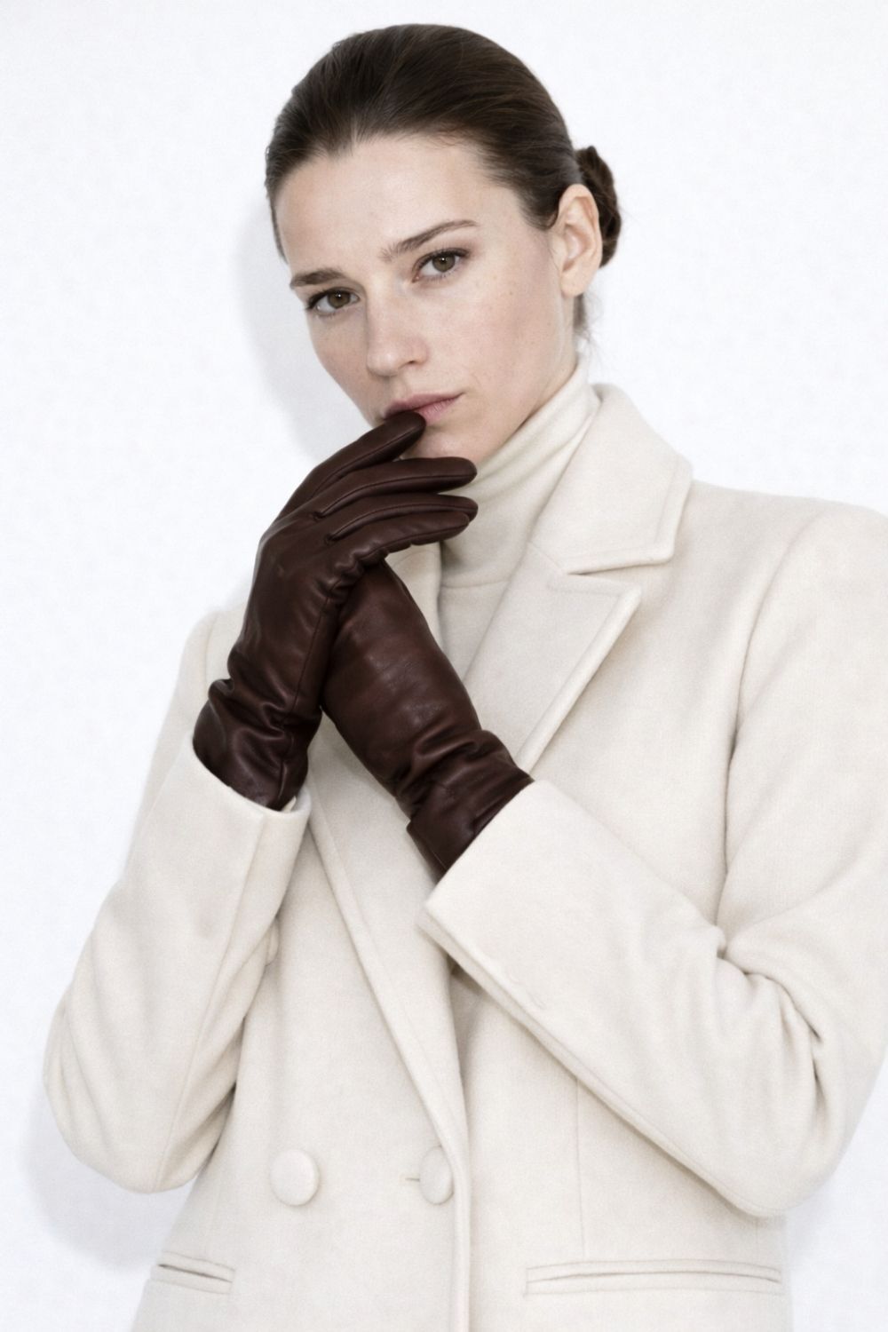 Mizalle Torba Cepli Premium Yün Karışımlı Vizon Rengi Kaban - 4