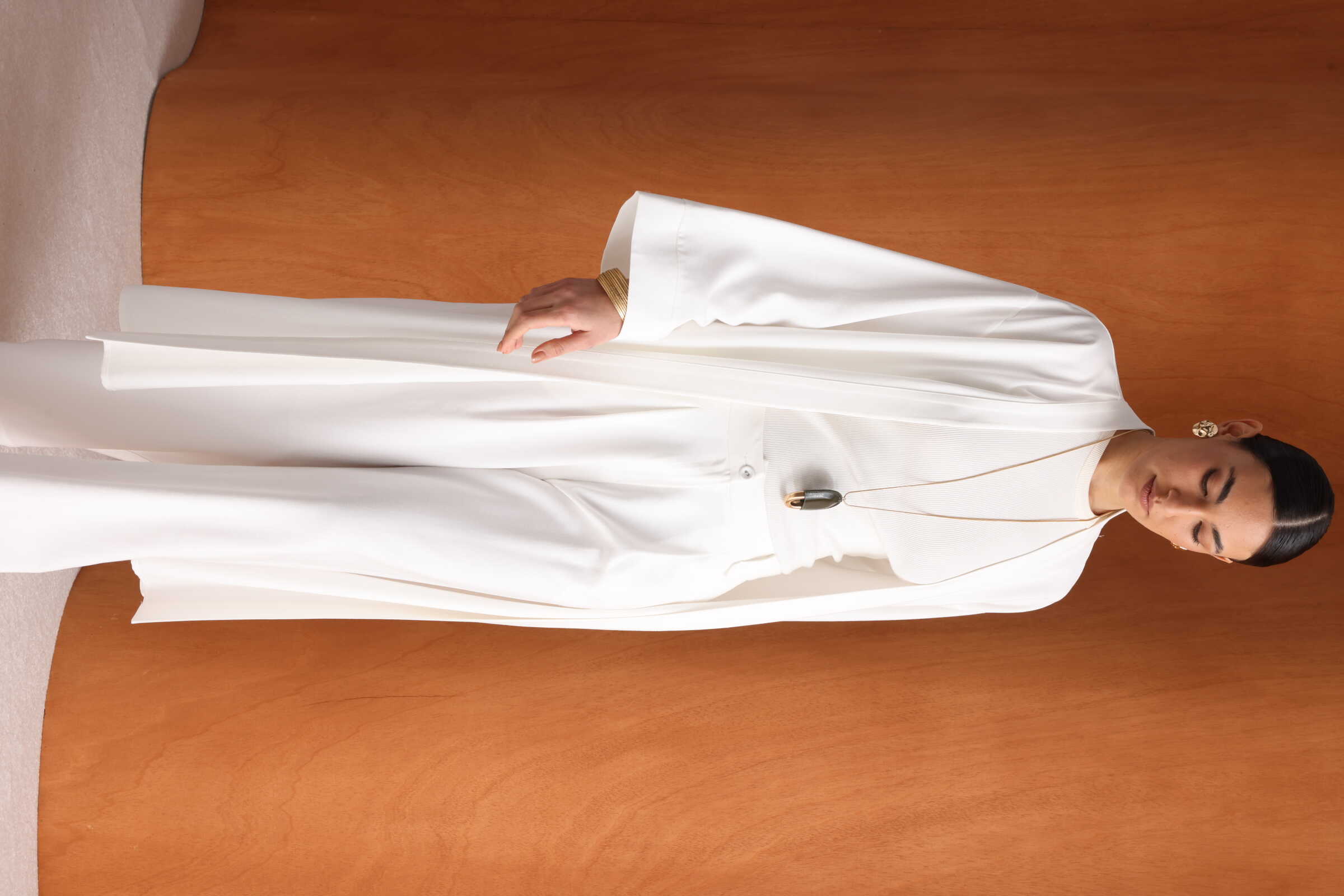 Mizalle Viskoz Kemerli Bej Rengi Kimono - Mizalle