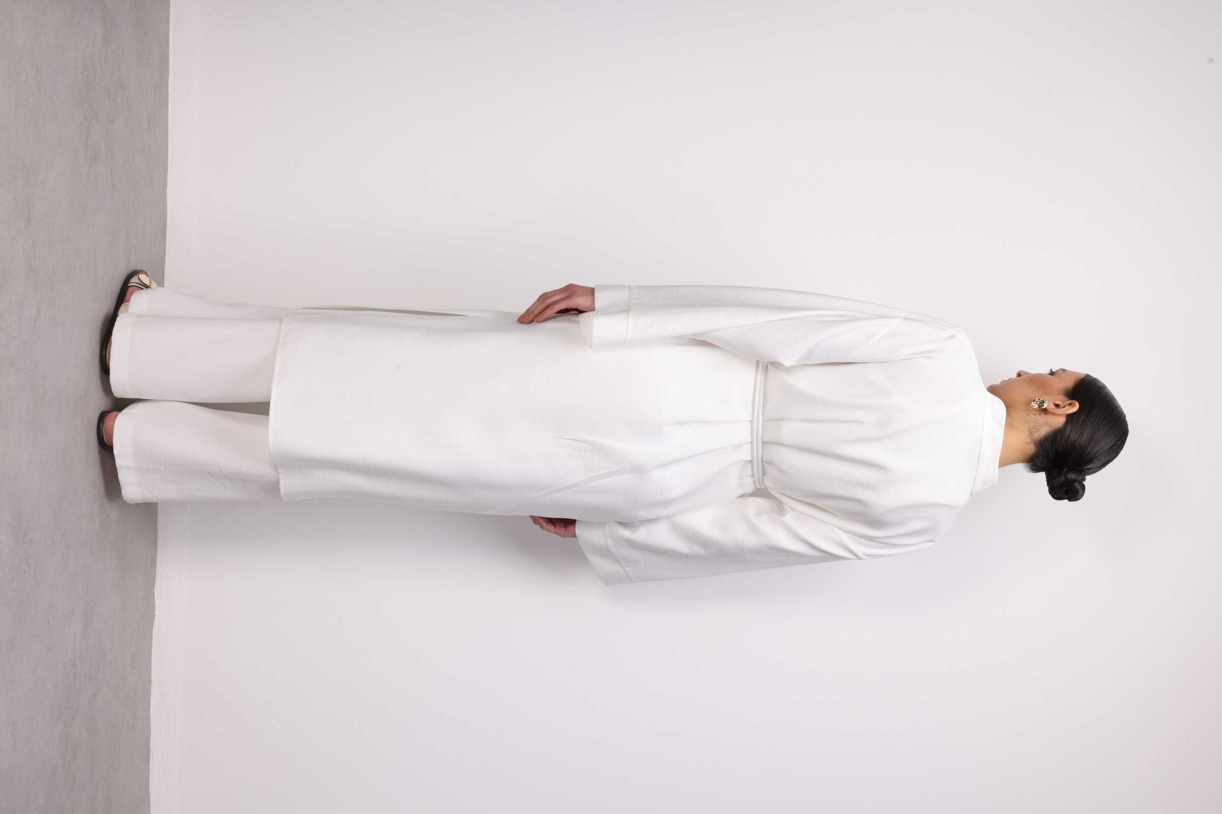 Mizalle Viskoz Kemerli Bej Rengi Kimono - 7